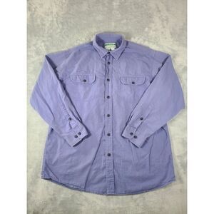 Orvis Shirt Mens Large Blue Button Up Long Sleeve Buzz Off Insect Shield